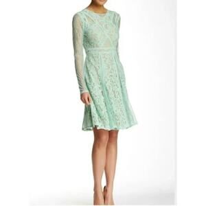 BCBGMaxAzria | Dresses | Bcbg Maxazria Wrap Green And White Abstract Print  Dress With Tie At Side Size S | Poshmark